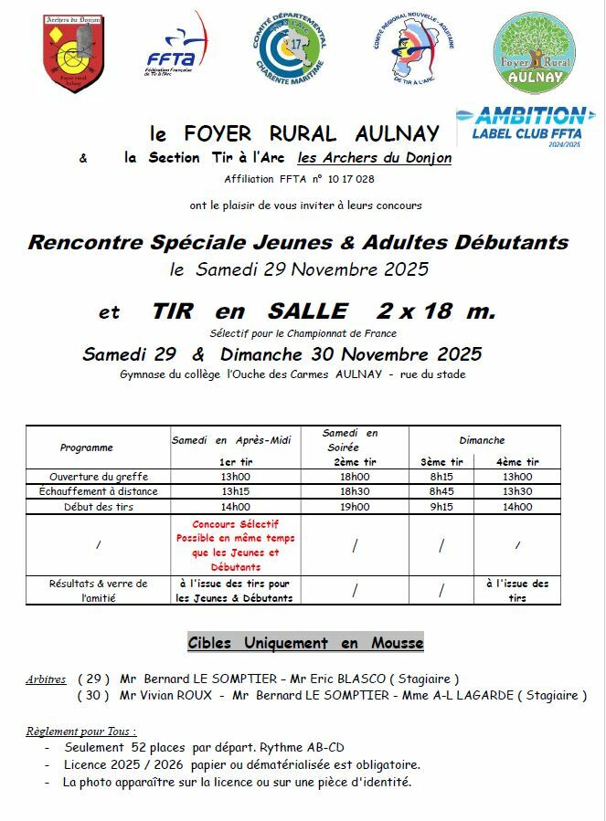 2x18m Aulnay 29-30 novembre 2025