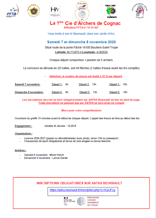 Concours Beursault 7-8 novembre 2026